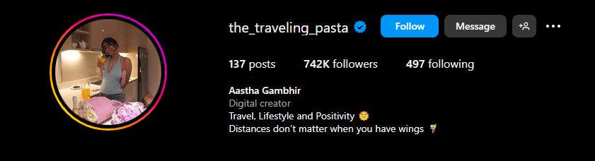 Aastha Gambhir The Traveling Pasta